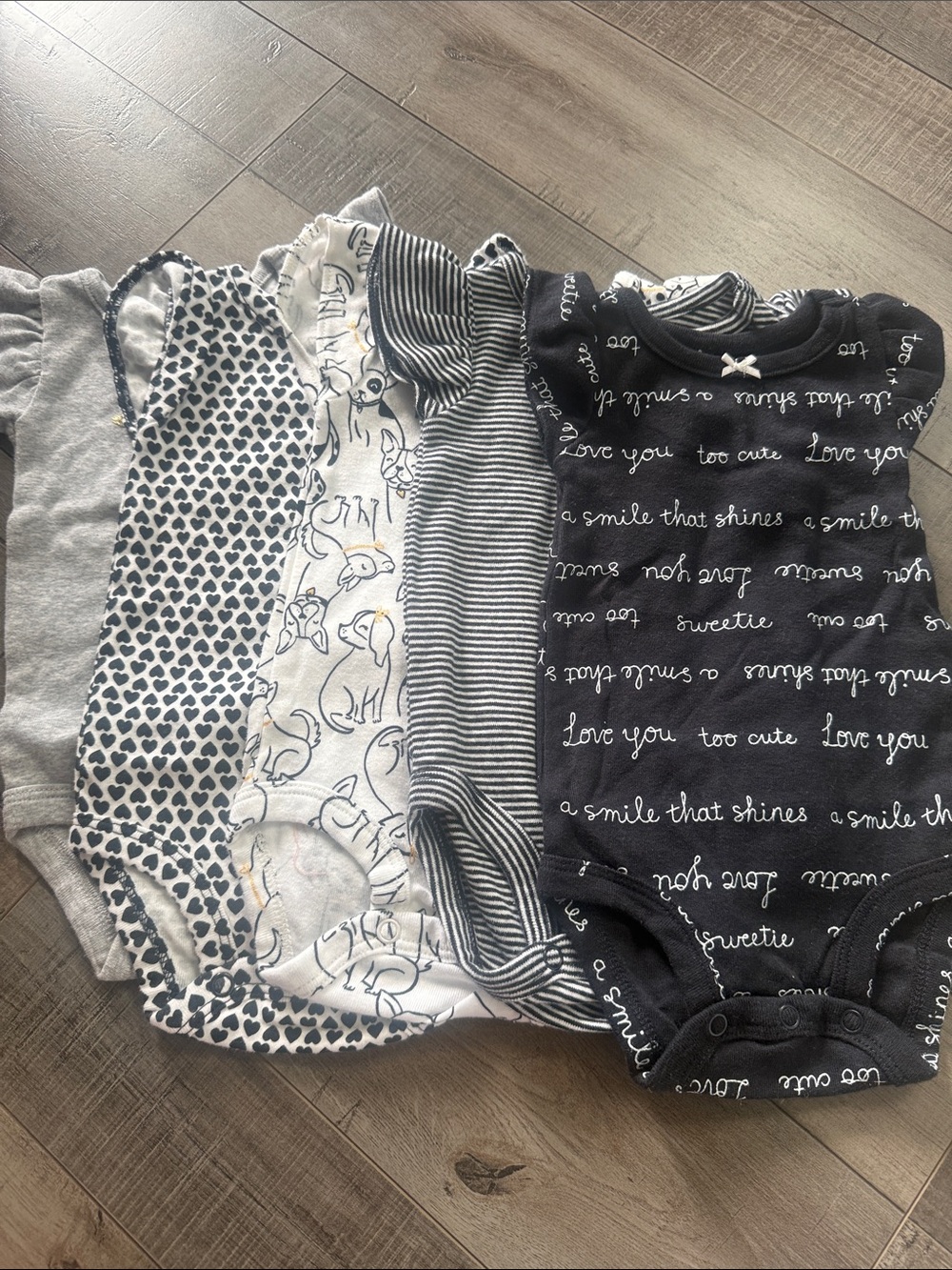 Carter's Navy, White and Gray Baby One-Piece Bodysuit Set